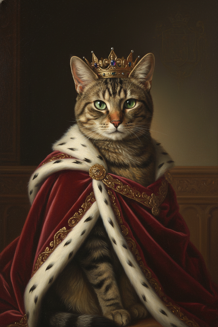 Pet portrait in Renaissance royal style